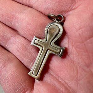 Vintage Ankh Silver Tone Charm/ Pendant
